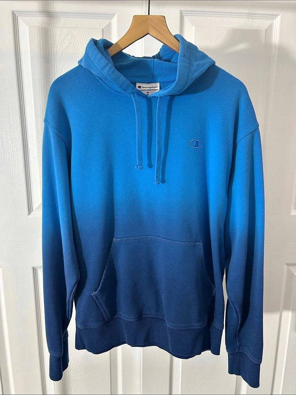 Champion Powerblend Fleece Ombre Hoodie Blue Size Medium